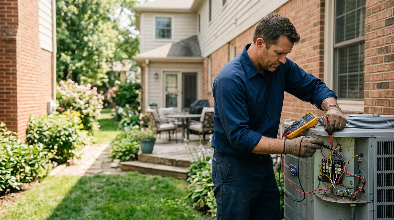 HVAC technician working near Marietta, IL